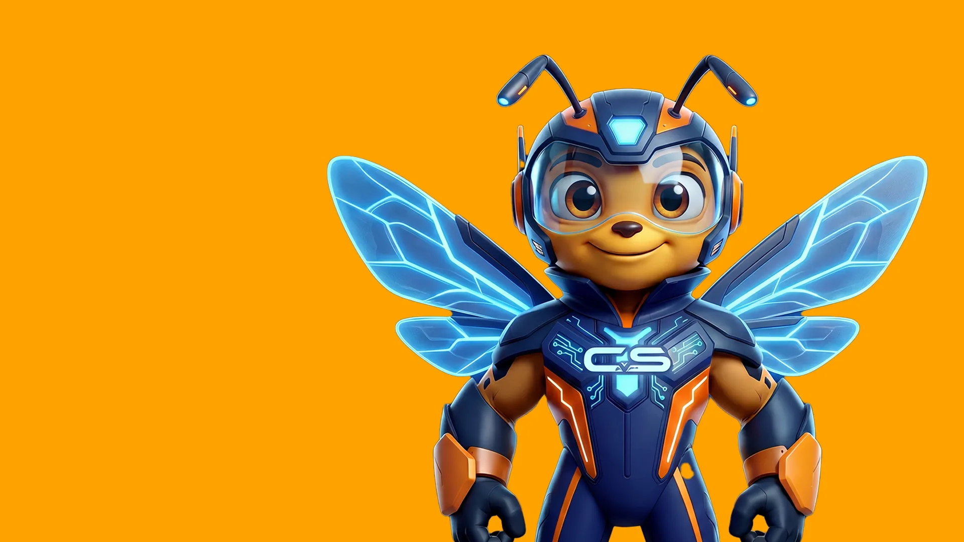 Mascota CYS — abeja tecnológica